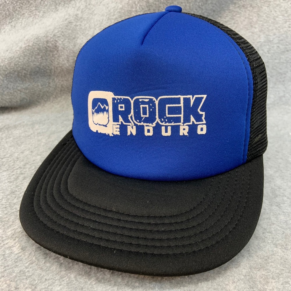 Rock Enduro Graphic Mens Blue District Trucker Hat Snapback Mesh OSFM